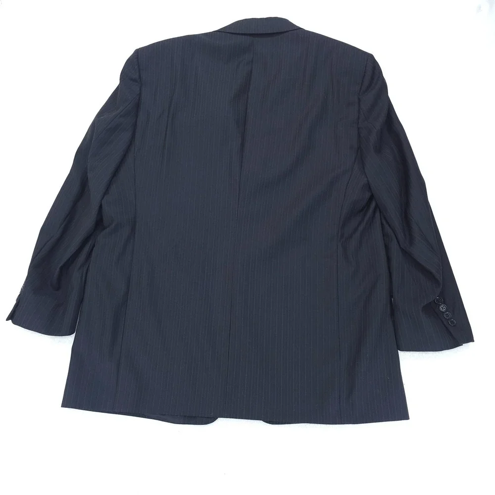 Daniel Cremieux Loro Piana Suit Mens 46R Navy Pinstripe 2 Piece 3 Button 37x30